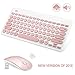 Wireless Keyboard and Mouse Combo, FD iK6620 2.4GHz Cordless Cute Round Key 79-Key Quiet Slim Compact Set for Laptop, Computer, Mac (No Numeric Pad)-Salmon Pink&White