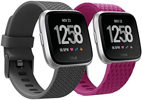 Aahlsen for Fitbit Versa Band,TPU Diamond-Shaped Texture Soft Silicone Band for Fitbit Versa Tracker Fitness Fitbit Versa Replacement Strap for Women Men Large Small