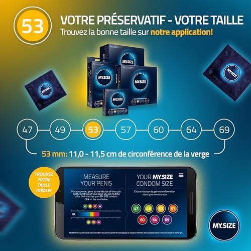 Préservatif MY.SIZE 53 mm, 10 pièces - ajustement parfait et taille adaptée à chacun