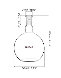QWORK 1000ml Borosilicate Glass Boiling Flask with