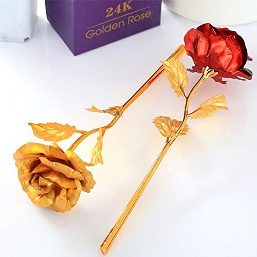 MIRADH Combo of 24K Gold and Red Rose with GIft Box