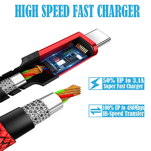 USB C to USB C 60W Fast Charging Cable 6.6ft 2Pack PD Fast Charger Cord Compatible with Samsung Galaxy S20/S10/S9 MacBook Pro/Air 13\'\' 2020 iPad Pro 2020/2018 Google Pixel 2/3/3a XL Red&Blue