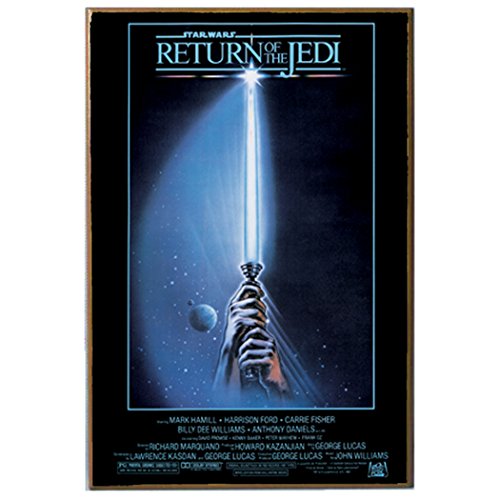 Silver Buffalo SW6336 Star Wars Return of The Jedi Movie Poster Wood Art Wall Plaque, 13 x19 inches