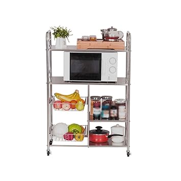 INSGOS Estante de la Cocina de 4 Niveles de Baker Rack Práctico ...