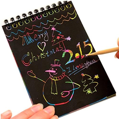 Sundarling Rainbow Scratch Paper Note with Wooden Stylus 10cm x 14cm