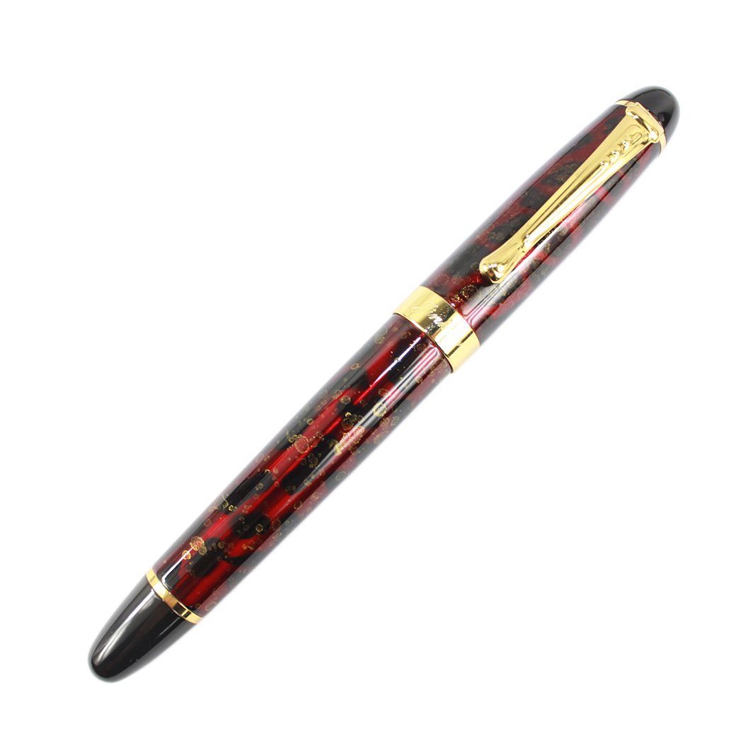 Gullor 450 Rollerball Pen with Golden Ring - Dark Red