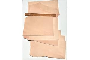 DANGEROUS THREADS Veg Tan Leather Topgrain Craft Pieces 3 lbs Large Size Scrap, Shapes