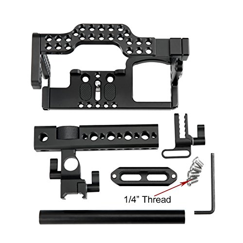 NICEYRIG A7III/ A7RIII/ A7II/ A7RII/ A7SII Camera Cage Kit with NATO Handle HDMI Cable Lock NATO Rail Rosette and 15mm Rod Applicable Sony A7II/ A7RII/ A7RIII/ A7SII/ A7MIII - Thumbnail 6