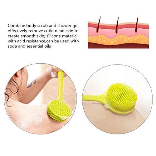Bath Body Brush Soft Silicone Shower Brush with Long Handle and Ultra-soft Bristles Great for Sensitive skin, Elderly and Children
