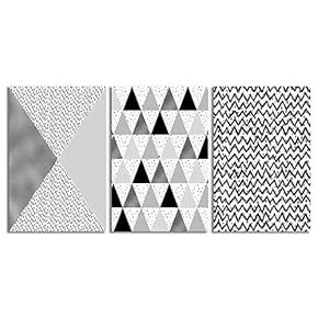 3 Piece Canvas Wall Art-Abstract Geometric-Canvas Prints Home Artwork Decoration for Living Room,Bedroom - 16"x24" x 3 Panels