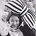 Dongcrystal Black and White Striped Bow Pillow Sofa Decor Cushions