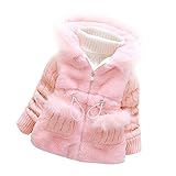 Baby Girls Infant Toddler Winter Knited Outerwear Coats Snowsuit Jackets(Pink,12-18months) Tag Size 6