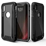 Zizo ION Series Compatible with iPhone X Case Military Grade Drop Tested with Tempered Glass Screen Protector iPhone XS Case Black Smoke