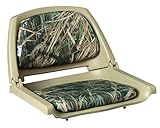 Wise 8WD139 Series Molded Fishing Boat Seat with Camoflage Cushion Pads, Tan Shell, Mossy Oak Shadow Grass Cushion