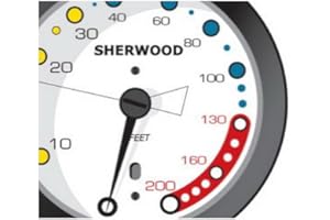 SHERWOOD SCUBA Analog 3 Gauge Console. Pressure (PSI), Depth (Feet), and Compass. Imperial Gauges.