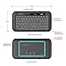 [2018 Updated Version Backlit] EVANPO Wireless Mini Keyboard with Full Screen Mouse Touchpad Rechargeable Combos Remote Control for PC, Pad, Google Android TV Box and More