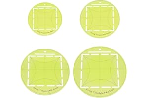 HOBBIESAY 4Pcs Circle Quilting Template 4/5/8/10 Inch Acrylic Circle Templates Round Sewing Template Set Essential Quilt Supplies for Cutting Patterns and Sewing Layer Cake Fabric