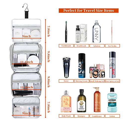 Hanging Travel Toiletry Bag,Large Capacity Cosmetic Travel Toiletry Organizer for Women with 4 Compartments & 1 Sturdy Hook,Perfect for Travel/Daily Use/Valentine Gifts for Her/Women 4 Hanging Travel Toiletry Bag,Large Capacity Cosmetic Travel Toiletry Organizer for Women with 4 Compartments & 1 Sturdy Hook,Perfect for Travel/Daily Use/Valentine Gifts for Her/Women