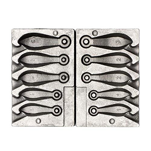 Adygil Bank Sinker Mold with 5 Cavities and 1,2.3-Once