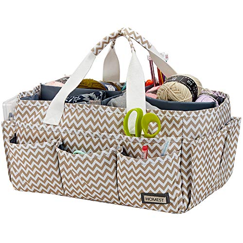 HOMEST Craft Organizer Tote Bag with Multiple Pockets, Storage Art