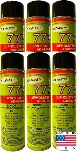 6 Cans of Polymat 777 Foam Speaker Box Carpet Car Auto Liner and Fabric Spray Glue Adhesive