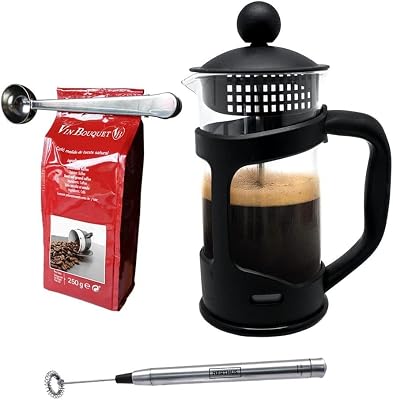 FIH 1126 Set French Press 800 ml Milchaufschäumer und Zange