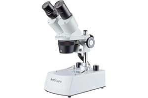 AmScope SE306R-P-LED Forward-Mounted Binocular Stereo Microscope, WF10x Eyepieces, 20X and 40X Magnification, 2X and 4X Objec