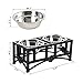 PawHut Elevated Double Stainless Steel Bowl Dog Feeder (14