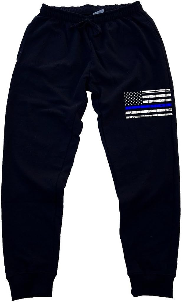 blue and black sweatpants