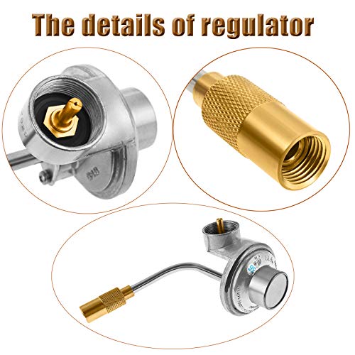 6FT Propane Adapter Hose, 1lb to 20lb Converter with Gas Regulator for