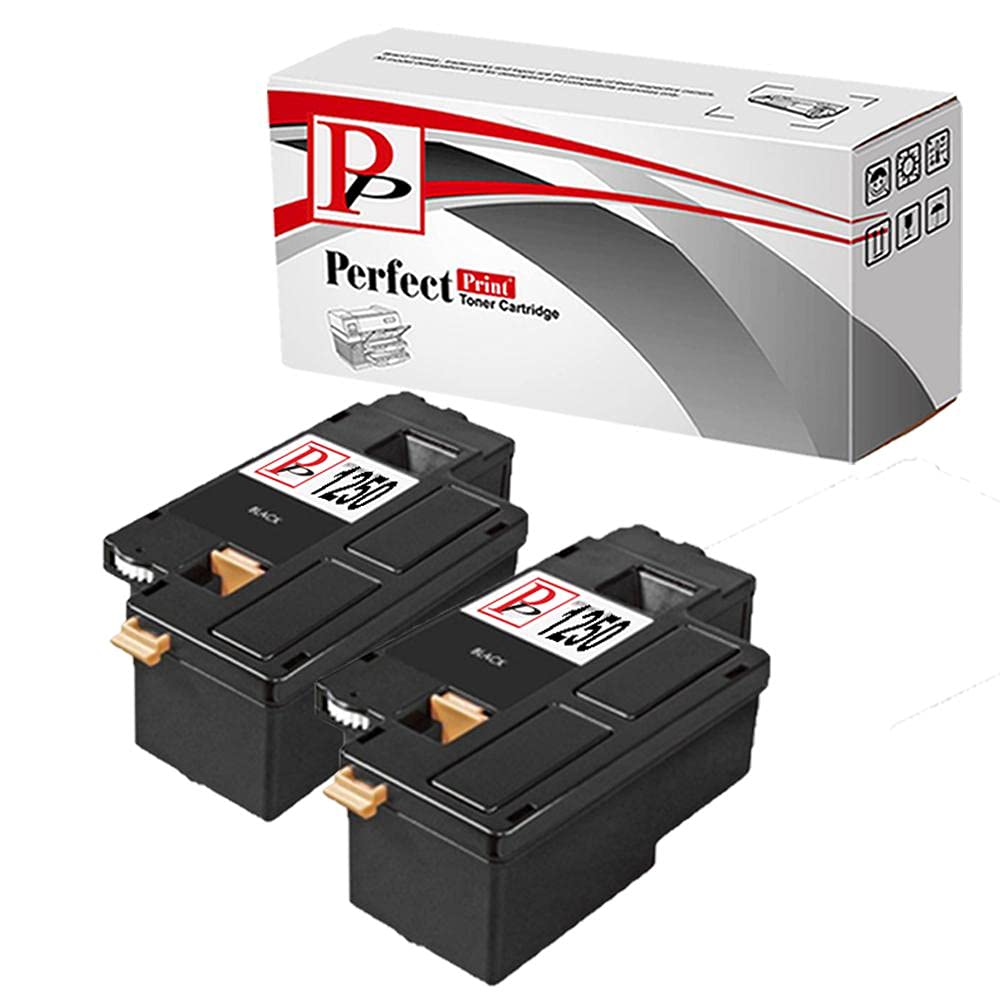 2 Compatible Black Toner Cartridges for Dell Printer 1250c 1350cnw 1355cn 1355cnw C1760 C1760nw C1765 C1765nfw