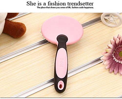 Pet beauty comb/brush handle rubber grooming brush pet Brush massage brush,Pink