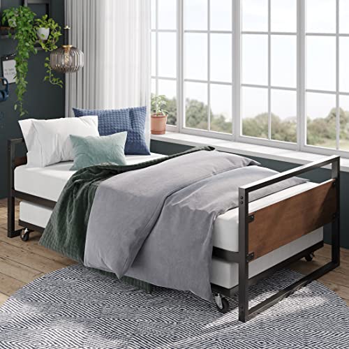 ZINUS Suzanne Bamboo and Metal Daybed with Trundle / Mattress
