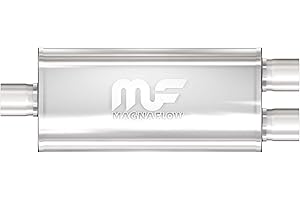 MAGNAFLOW EXHAUST PRODUCTS MagnaFlow Performance Exhaust Muffler 12148: 2.25"/2" Inlet/Outlet, 5x8x14" Oval, Stainless Steel, Satin Finish