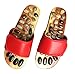 JOINTUP Women Thiatsu Massage Slippers in Natural Stone for Foot Plantar Tens Acupoints Reflexology Therapy for Health Care (US 6.5, Red)