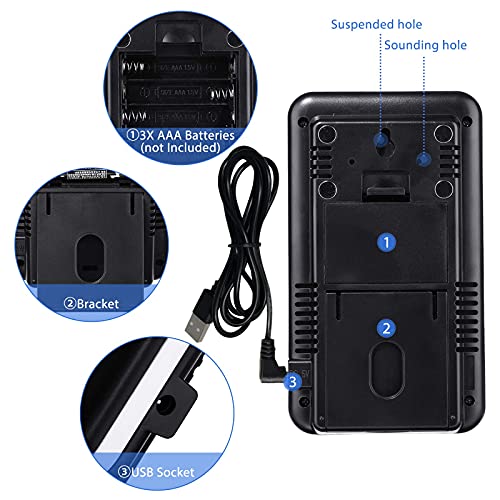 (2022 Upgraded) GEMITTO Digital Indoor Outdoor Thermometer, 3 Readings LCD Screen Refrigerator