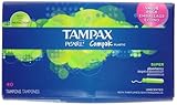 Tampax Pearl Compak Plastic, Super Absorbency, Unscented Tampons, 40 Count (Pack of 2)