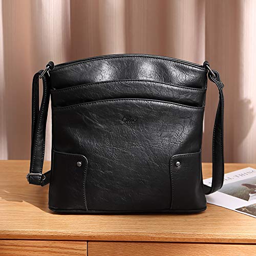 CLUCI Crossbody Bags for Women Leather Purse Travel Vacation Triple
