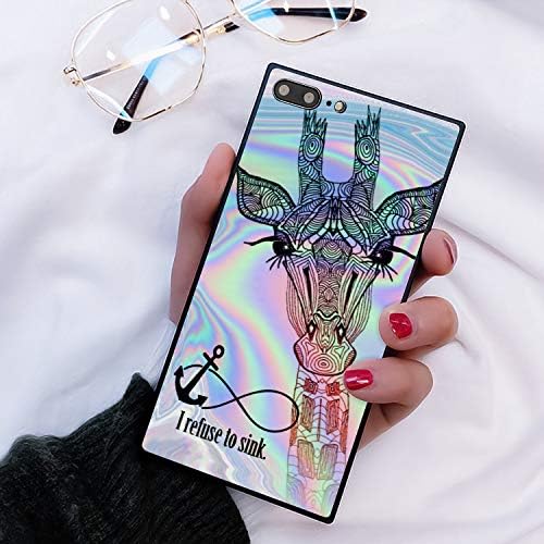 YaoLang iPhone 7 Plus Case, iPhone 8 Plus Square Edges Case Giraffe Marble Soft TPU Slim Square Case for iPhone 7/8 Plus