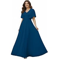 KOH KOH Petite Womens Long Kaftan Caftan Short Sleeve Empire Waist Flowy  V-Neck Summer Bridesmaid Evening Sexy Cute Modest Maternity Gown Gowns Maxi Dress  Dresses, Nude Champagne Brown S 4-6 at Amazon