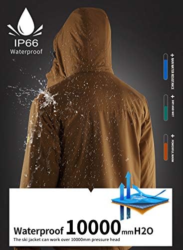 Windproof winter jacket with inner heat materials, featuring a pocket.