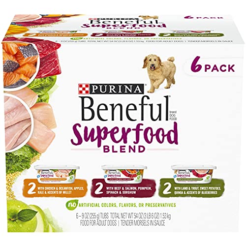 Purina Beneful Wet Dog Food, Superfood Blend Variety Pack (4 Packs of