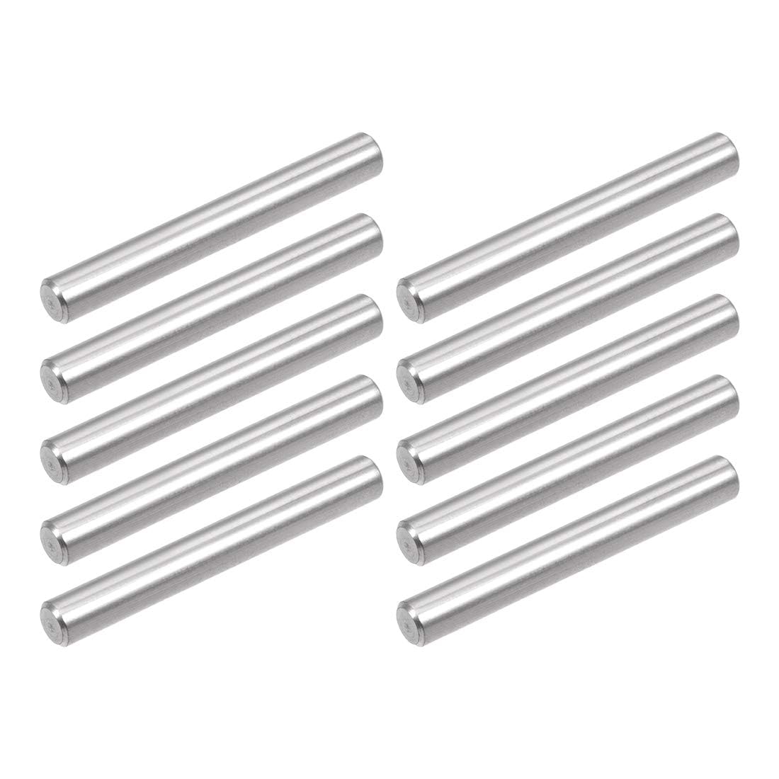 TOP-VIGOR 10Pcs 5mm x 32mm Dowel Pins Shelf Support Pegs, 304 Stainless Steel Cylindrical Shelf Support Pin Fasten Elements Silver Tone