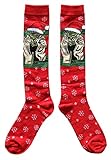 Star Wars Yoda Santa Cap Junior/Women's Christmas Socks Shoe Size 4-10 Red
