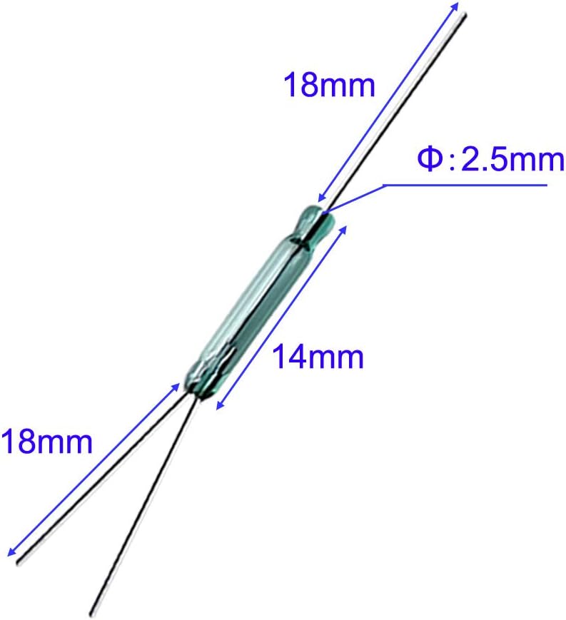 Gebildet 10pcs 3 Pin Glass Reed Switch Reed Contact Normally Open N/O N/C SPDT,Glass Reed Relay Magnetic Induction Switch(2.5mm*14mm)+10pcs Magnet Piece - Image 4