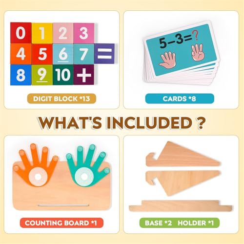 AM ANNA Kids Math Manipulatives Homeschool Supplies, Preschool Learning Toys for Toddlers 2-4 Years, Math Game Number Blocks Montessori Toys for 3 4 5 Year Old Boys Girls Preschool Kindergarten
