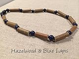 ADHD Blue Lapis Lazuli Hazelwood 12.5 to 13 inches Necklace for Babies Baby Infant Toddler bub for Gut Issues; Eczema, Colic, Reflux, GERD, Heartburn Hazel Wood Lapis Helps with Stress Anxiety ADHD