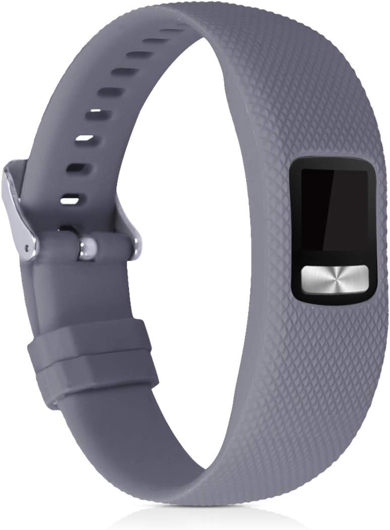 kwmobile 2x Straps for Garmin Vivofit 4 Watch Strap - Silicone Replacement Watch Strap Set - Replacement Bands Grey/Black - Image 4