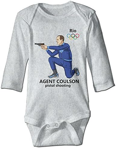 Nngogoing 2016 RIO OLYMPIC Pistol Shooting Long Sleeve Romper Climbing Clothes For Baby's Ash