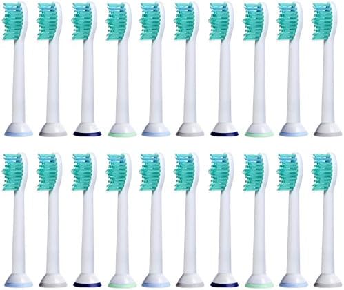 20 Sonicare Replacement Heads by iHealthia for Philips Sonicare Toothbrush Heads ProResults HX6014 HX6013, Fits Sonicare DiamondClean Flexcare HealthyWhite Plaque Control Gum Health